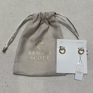 Kendra Scott Maggie Huggie Gold Hoop Earrings Textured Mini Hoops